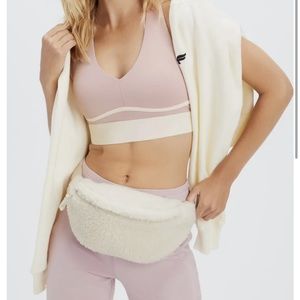 Fabletics Belt Bag, Faux Fur Cream Color (Egret), one size